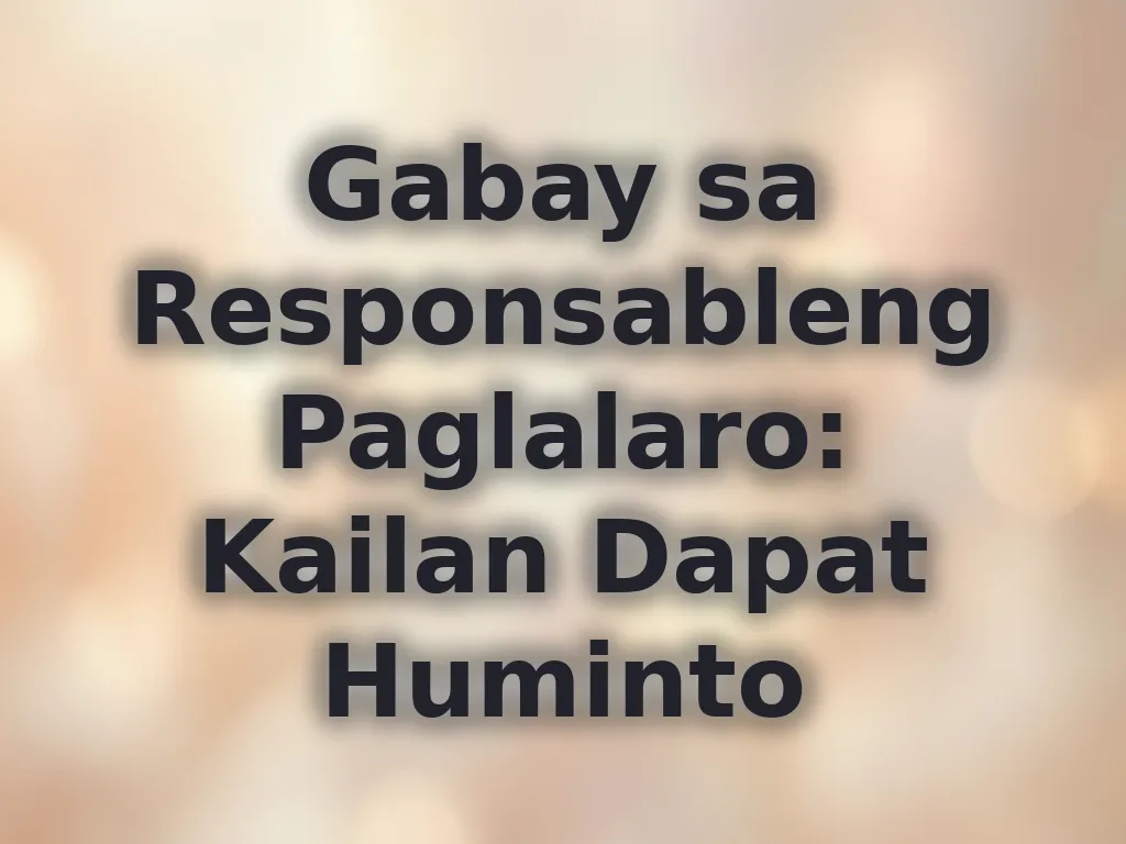 Responsible Gambling Tips